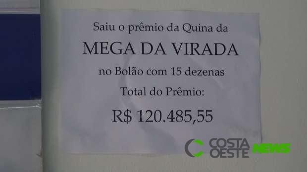 Apostadores da região acertam quina da Mega da Virada e faturam R$120 mil
