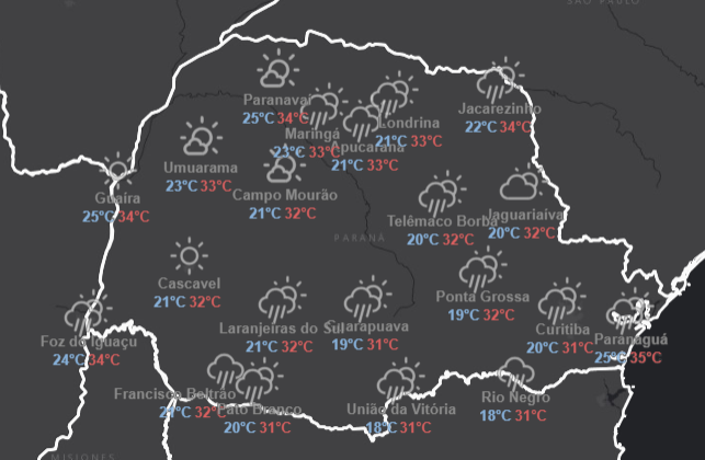 Confira a previsão do tempo para a quinta-feira (17)