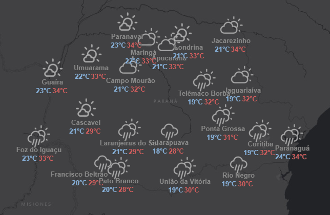 Confira a previsão do tempo para quarta-feira (16)