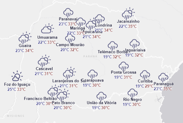 Confira a previsão do tempo para o fim de semana