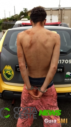 Jovem é detido pela PM por agredir mãe e irmãos em São Miguel do Iguaçu