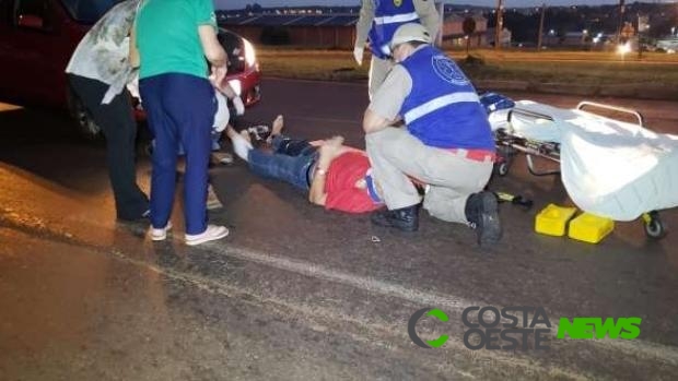 Idoso sofre graves ferimentos ao ser atropelado na PR 486