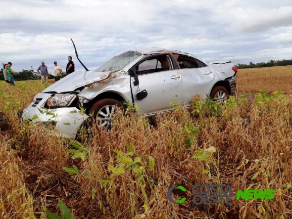 Condutor sofre mal súbito e capota veículo no interior de Santa Helena