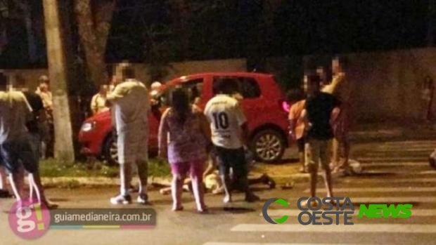 Medianeira: Motociclista fica gravemente ferido em batida com automóvel