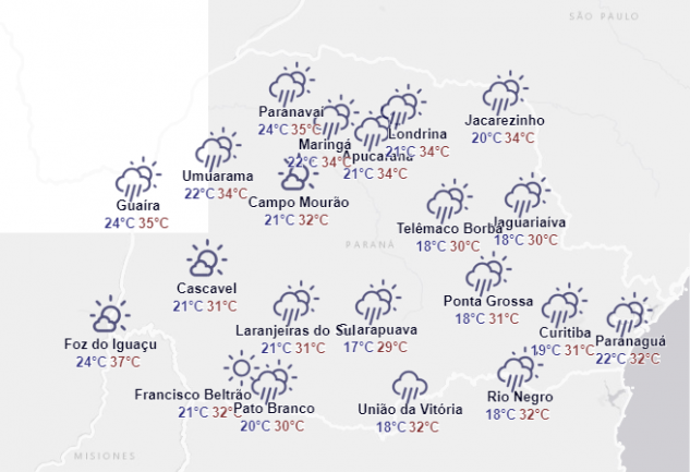 Confira a previsão do tempo para o fim de semana