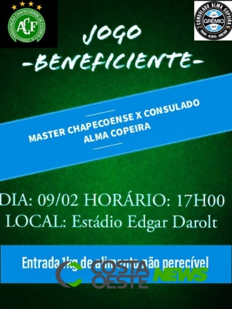 Consulado Alma Copeira realiza jogo beneficente com Master da Chapecoense neste sábado (09) 