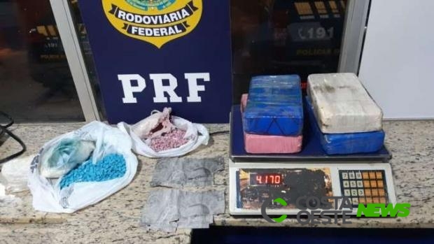 PRF apreende cocaína, LSD e Ecstasy em estepe de veículo na BR 277 