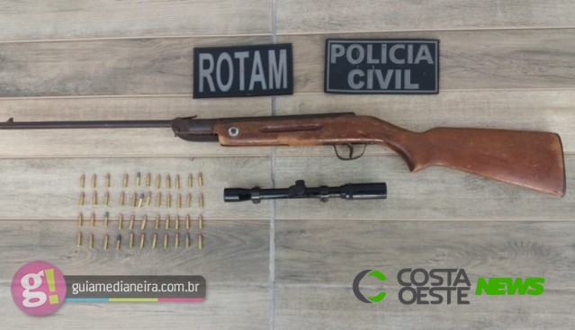 Operação conjunta apreende arma de fogo e munições em Matelândia
