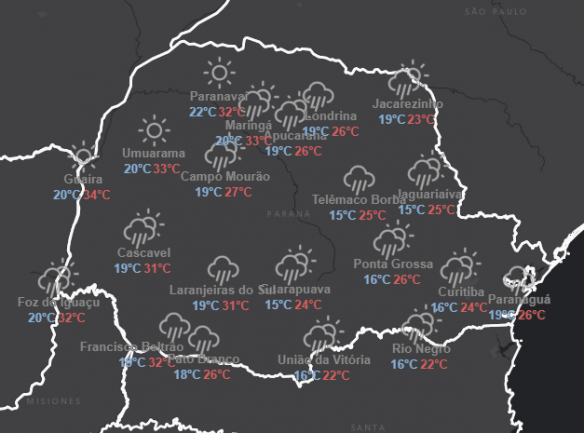 Confira a previsão do tempo para o fim de semana
