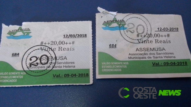 Polícia investiga falsificação de vales da Associação de Servidores Públicos de Santa Helena