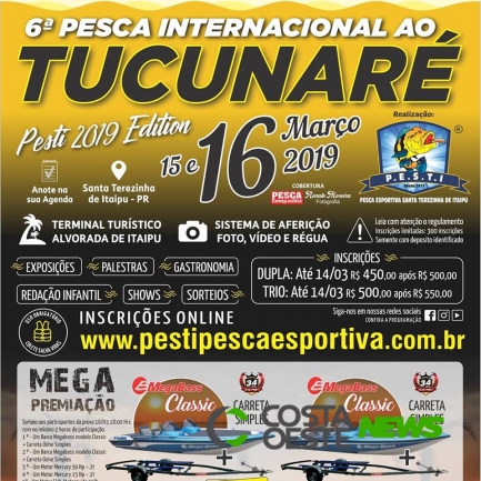 Santa Terezinha de Itaipu se prepara para receber a 6ª Pesca ao Tucunaré