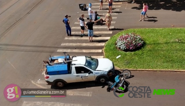 Medianeira: Motociclista sofre fratura exposta na perna em grave acidente