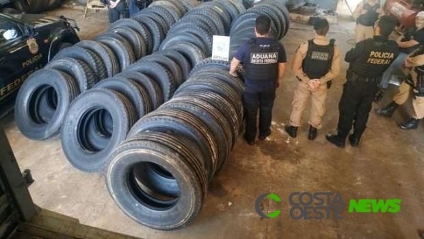 Ação conjunta apreende pneus, cigarros e mercadorias contrabandeadas