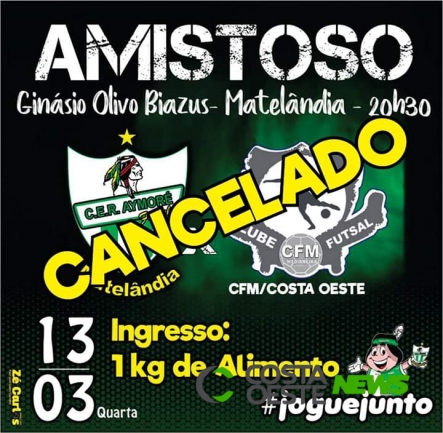 Chuva provoca cancelamento de jogo entre Aymoré e CFM Costa Oeste  