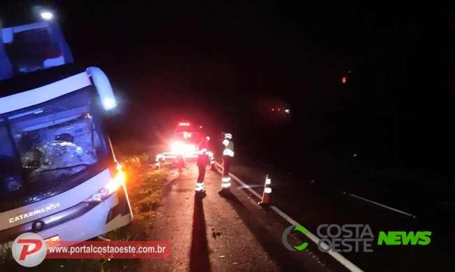 Mulher morre atropelada por ônibus na rodovia BR 277, em São Miguel do Iguaçu