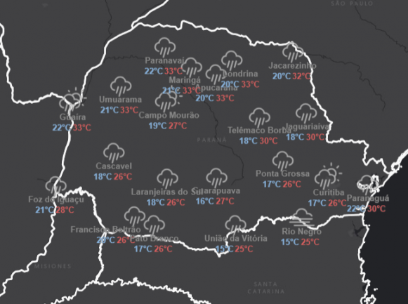 Tempo continua instável até segunda-feira (18)