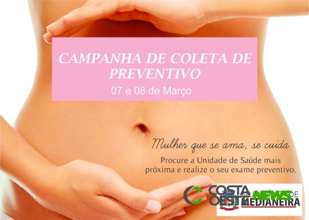Saúde realizará Campanha de Coleta de Preventivo nos dias 07 e 08 de março