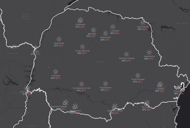 Previsão de tempo bom continua nos próximos dias no Oeste