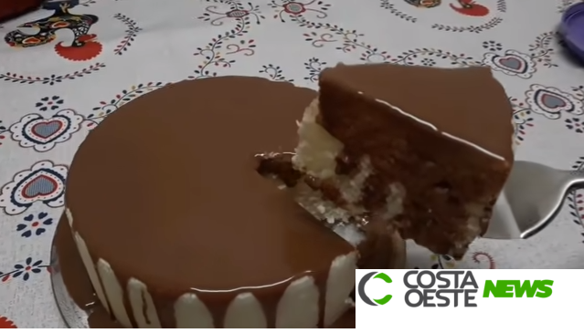 Bolo de tapioca com cobertura de ganache