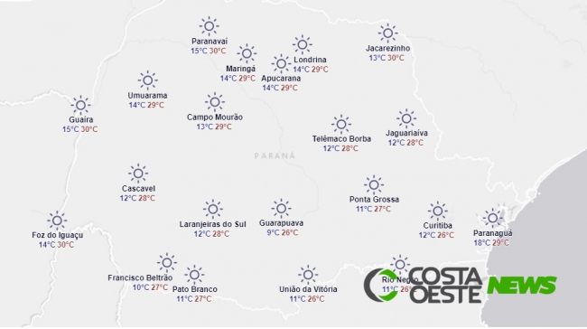 Grande variação de temperatura nesta quinta-feira (18)