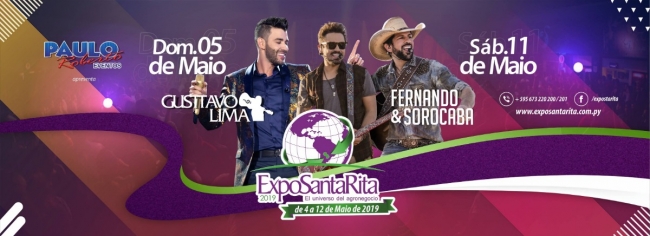 Gustavo Lima e Fernado & Sorocaba se apresentam na Expo Santa Rita 