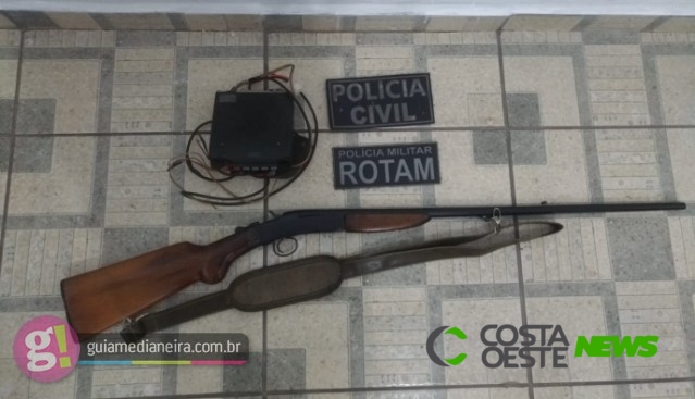 Arma e rádio comunicador são apreendidos em ação da ROTAM e Polícia Civil