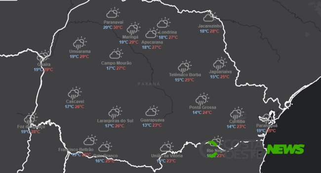 Chuva continua em todo Paraná