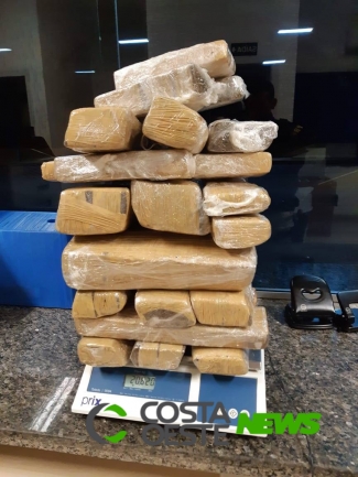 Em abordagem a ônibus, PRF apreende cerca de 20 kg de maconha em Guaíra