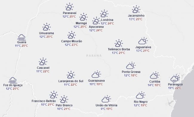 Dia de muito frio em todo Paraná
