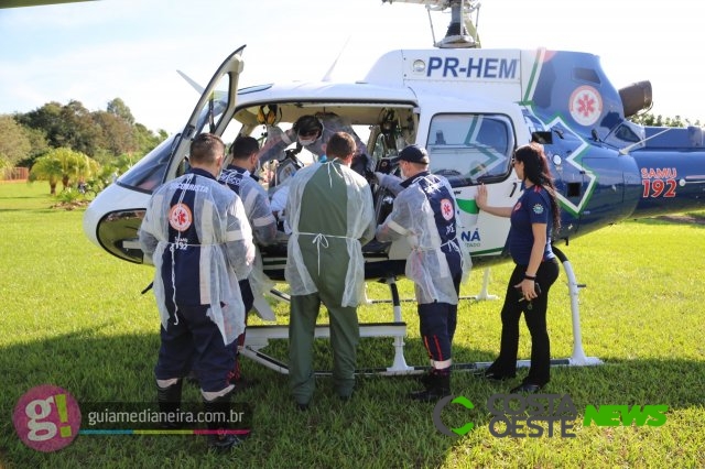 Paciente com meningite é transferido de helicóptero