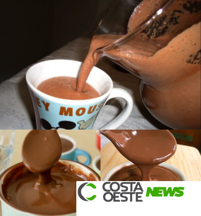 Chocolate quente  com maisena super fácil