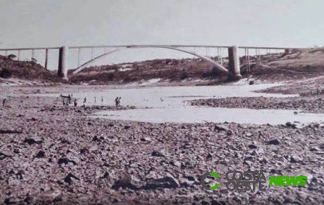 Foto histórica com Rio Paraná seco viraliza nas redes sociais