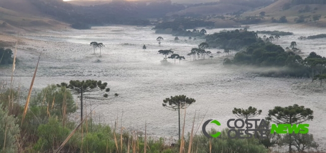 Frio chega com força, oeste pode ter geada