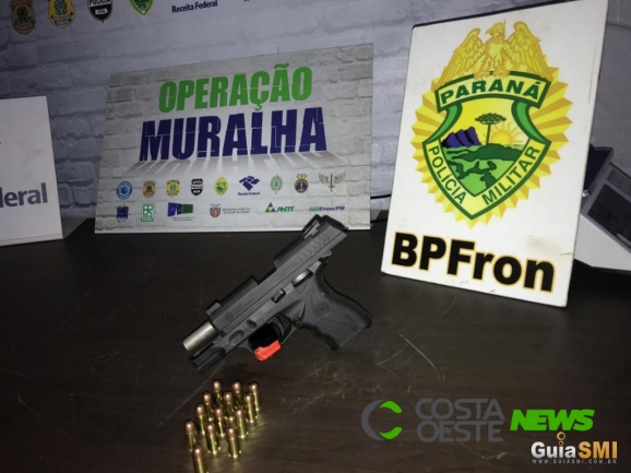 Pistola é apreendida durante Operação Muralha