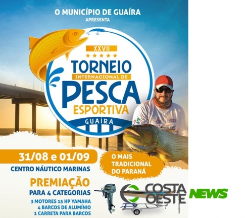 Guaíra será palco do 27º Torneio Internacional de Pesca Esportiva 