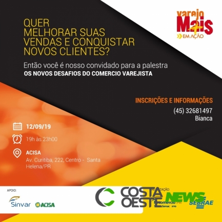 Curso ???Varejo Mais??? será lançado no próximo mês em Santa Helena