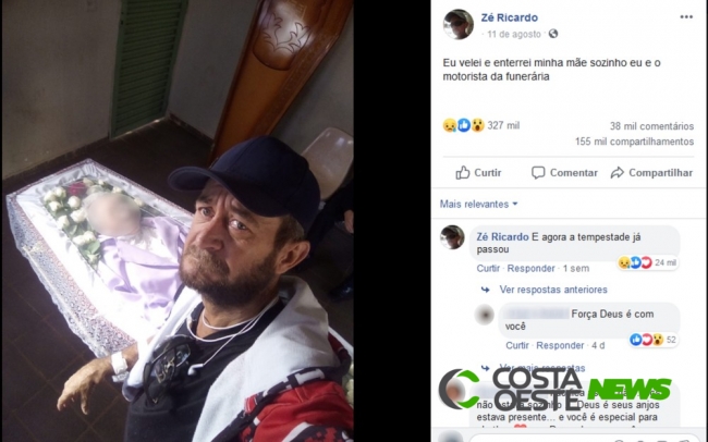 Filho que postou foto velando a mãe sozinho se surpreende com repercussão