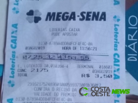 Jovem tenta retirar prêmio da Mega-Sena com bilhete falso