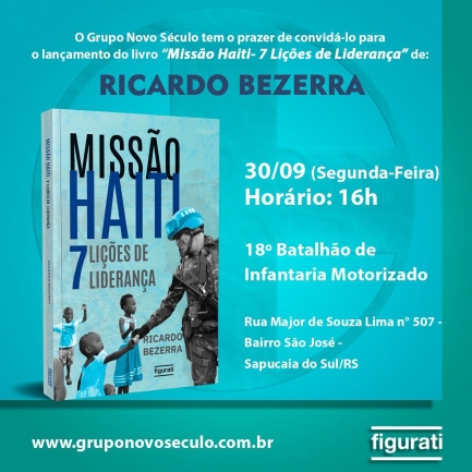 Missão no Haiti-7 lições de liderança chega a Sapucaia do Sul (RS), na segunda-feira, dia 30