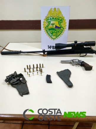 PM encontra duas armas durante ocorrência  de trânsito em São Miguel do Iguaçu