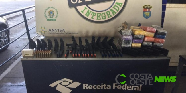 Paraguaio tenta passar a Ponte da Amizade com pistolas, munições, carregadores de fuzil e crack
