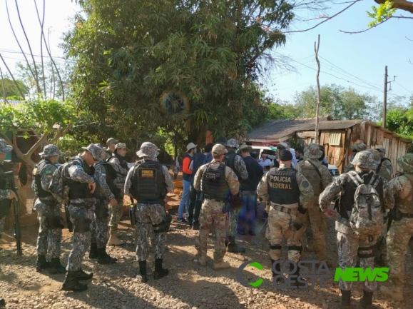 Grande operação policial acontece em área invadida da Itaipu em Santa Helena
