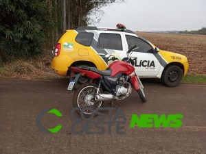 Moto roubada em Missal é recuperada pela Polícia Militar de Itaipulândia