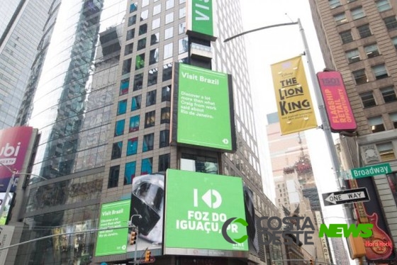 Foz do Iguaçu  é destaque na Times Square, em Nova York