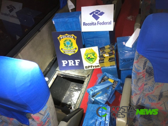 ??nibus com R$ 4 milhões em celulares em fundo falso é apreendido na BR-277