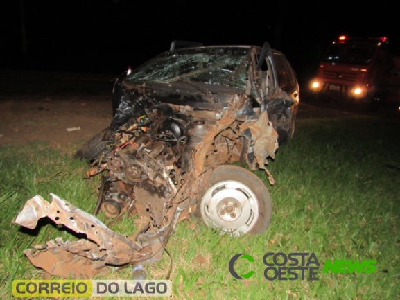 Acidente em Santa Helena deixa uma pessoa gravemente ferida na PR 488