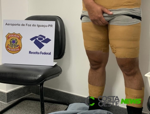 Homem é preso em flagrante com cocaína atada ao corpo no aeroporto de Foz do Iguaçu