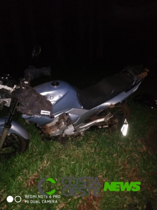 PRE registra acidente envolvendo carro e moto na PR 497 em Itaipulândia