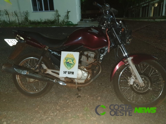 Em ação rápida, PM recupera moto roubada em Medianeira