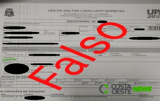 Fake: Foz do Iguaçu não tem casos de coronavírus